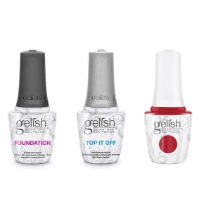 Gelish Combo - Base, Top & Classic Red Lips