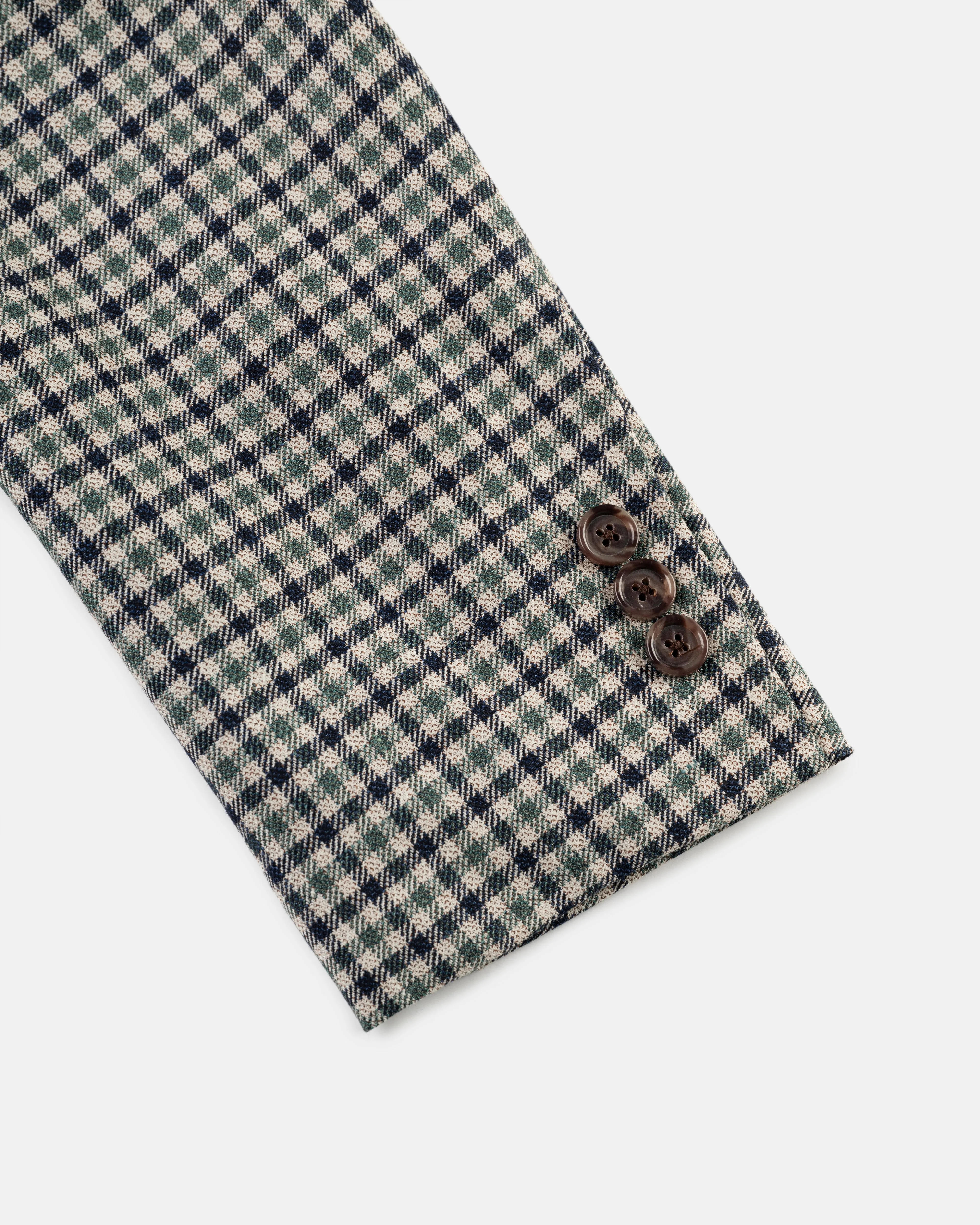 GREEN/BLACK/TAN CHECK SPORT COAT