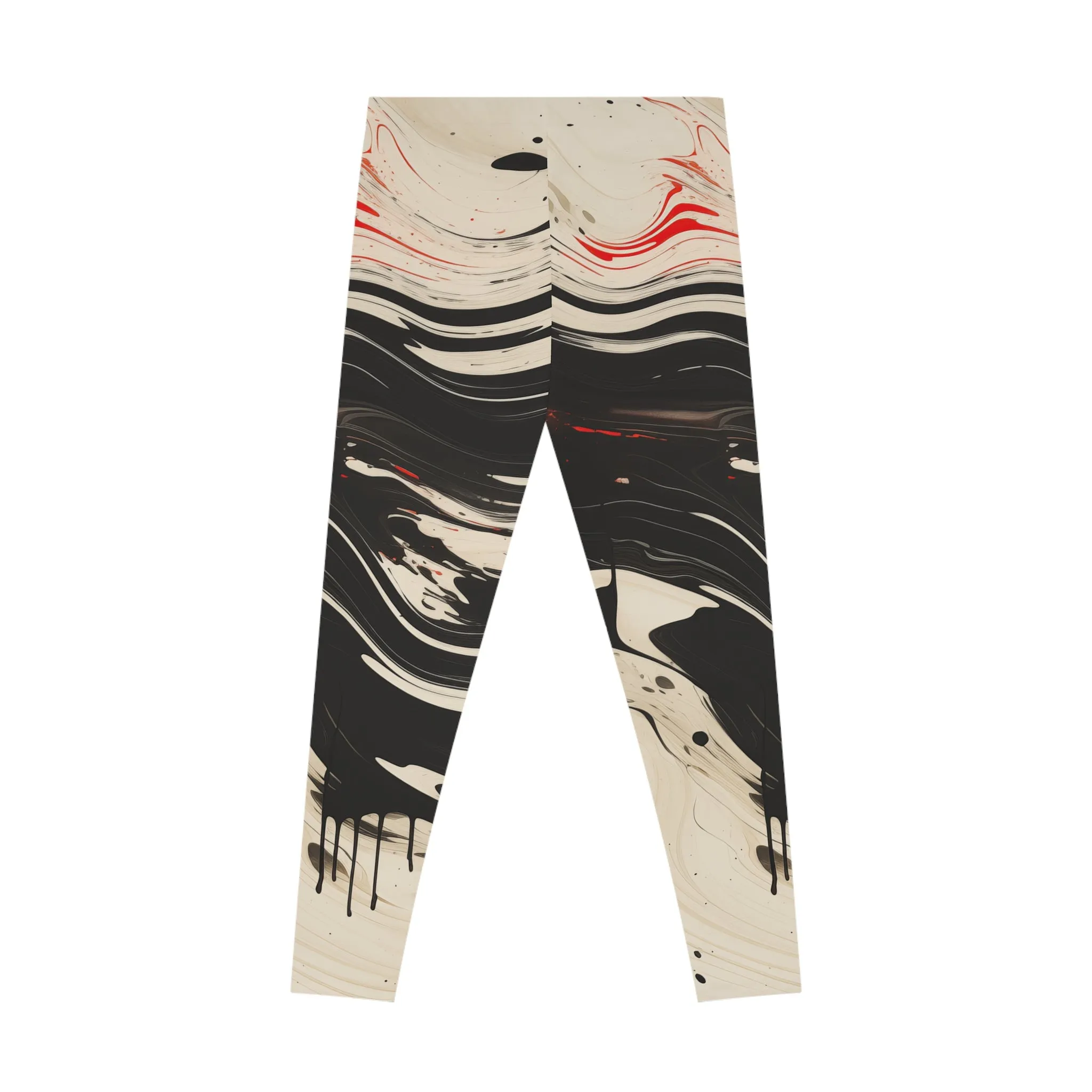 Japanese Abstract Paint Trail Stretchy Leggings