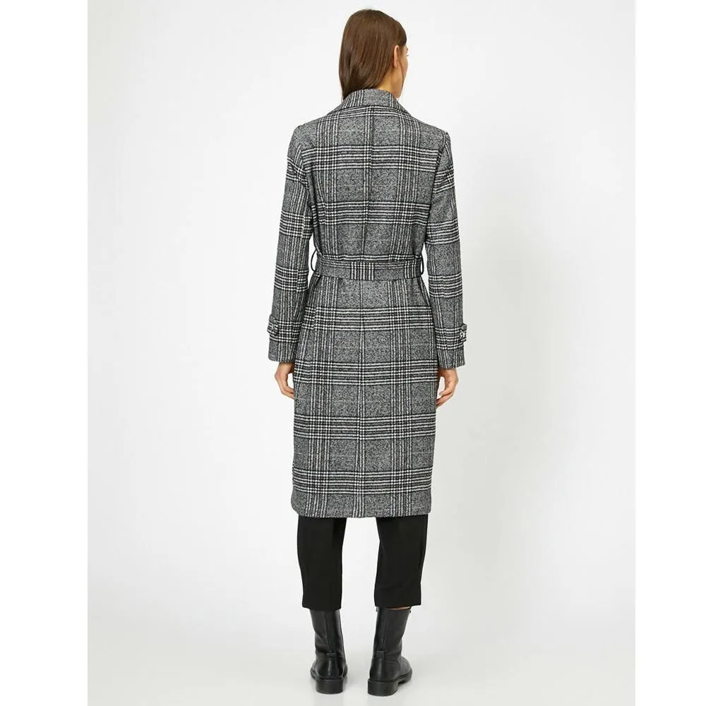 Koton- Tie Waist Coat - Black Check