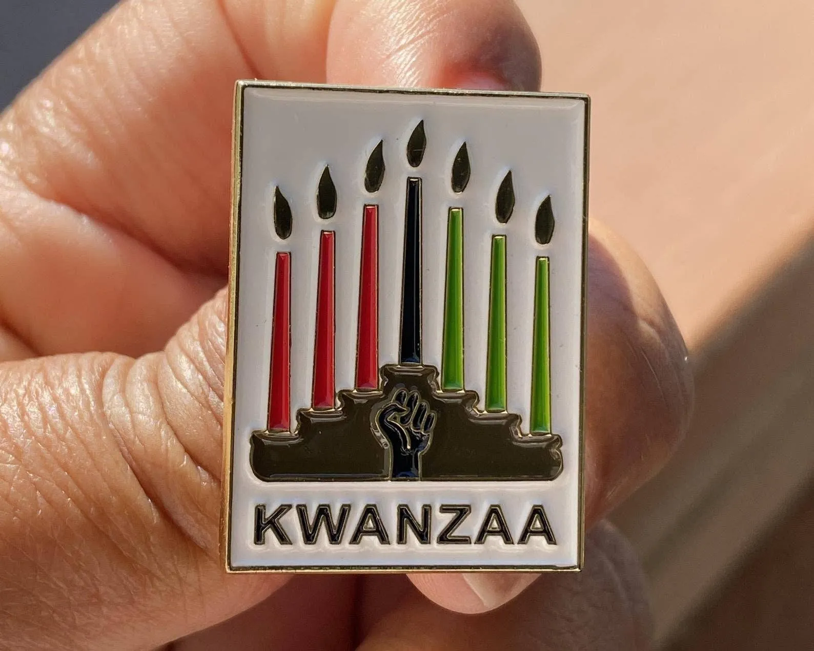 Kwanzaa Kinara Pin-Melanin Meanings