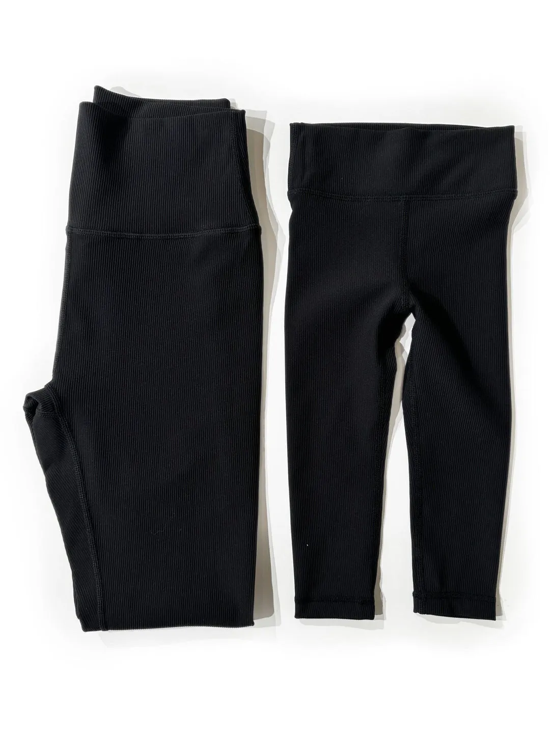Black Athletic Ribbed Leggings for Women by Little Bipsy - Sleek and Stylish