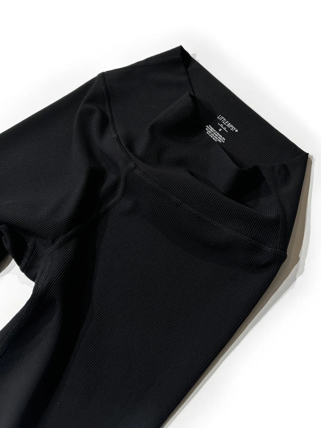 Black Athletic Ribbed Leggings for Women by Little Bipsy - Sleek and Stylish