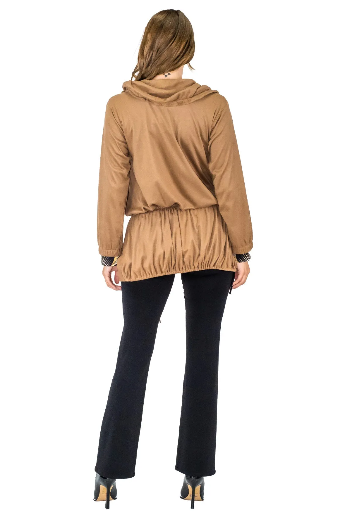 Long Sleeve Pull Collar Drawstring Parka