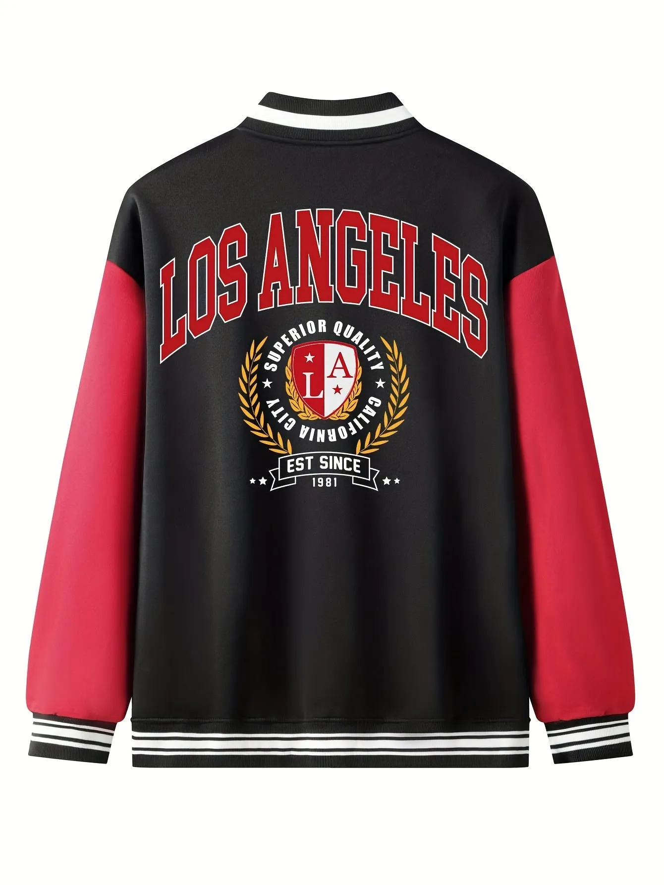 Los Angeles Print Men's Baseball Jacket |  Comfy Coat