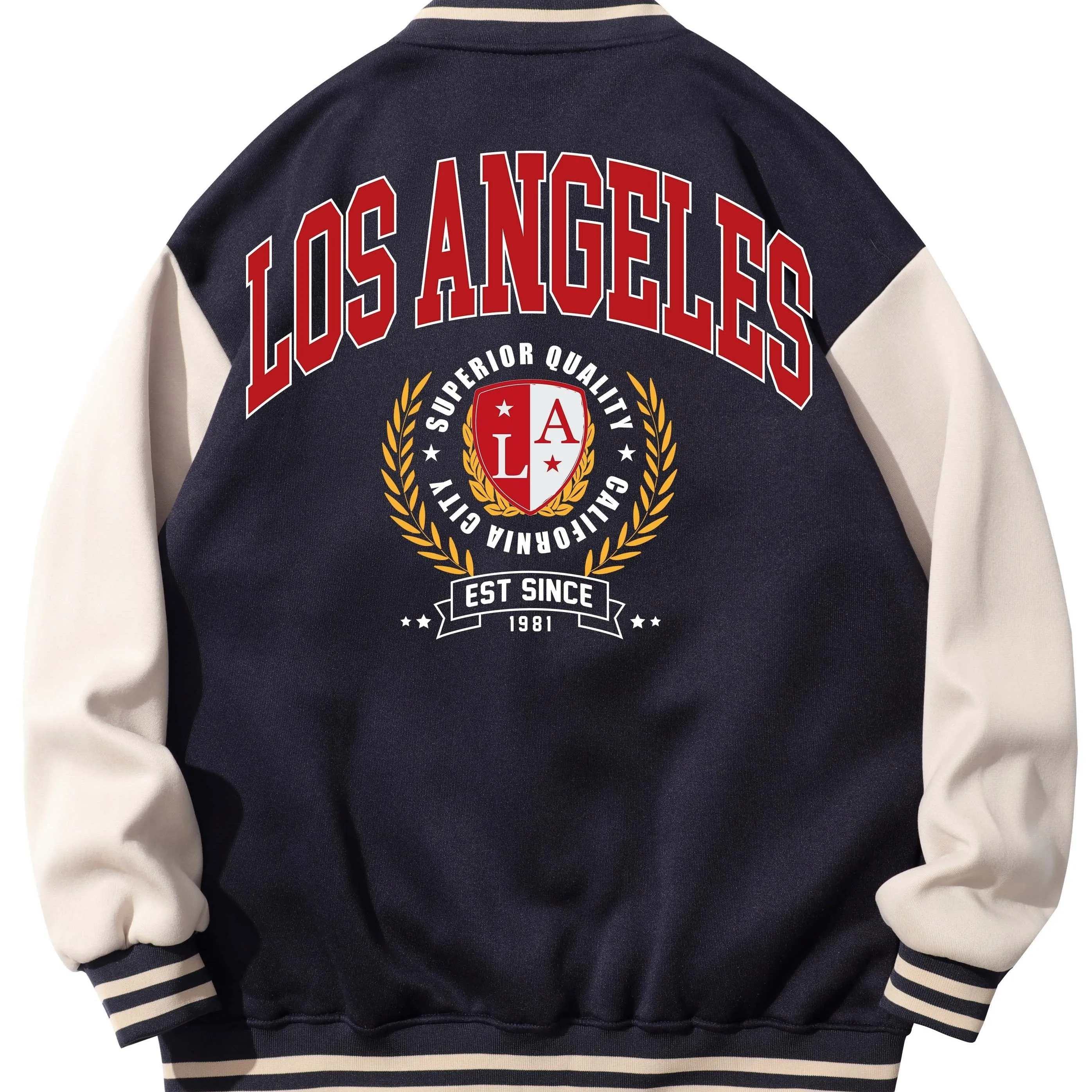 Los Angeles Print Men's Baseball Jacket |  Comfy Coat