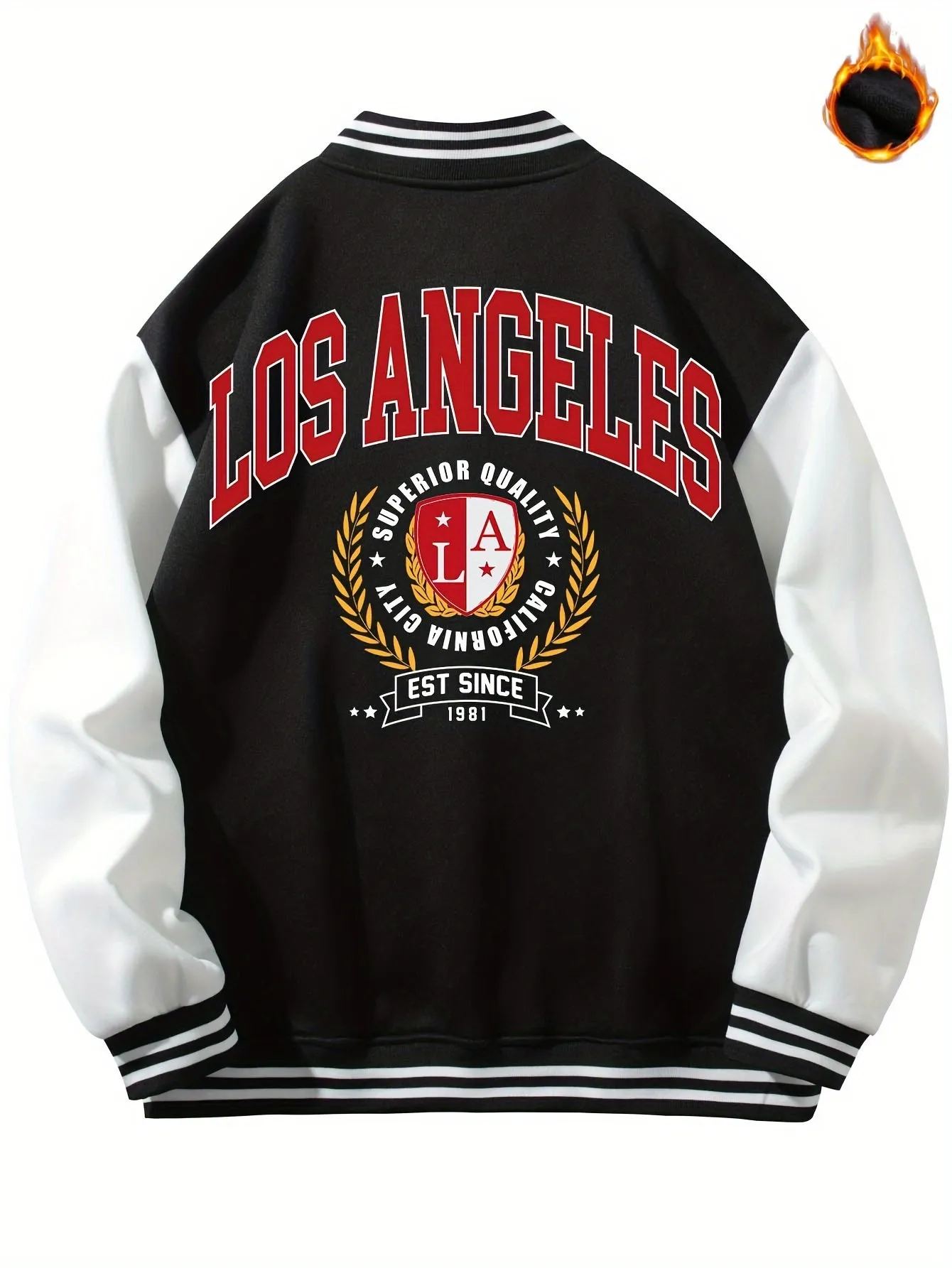 Los Angeles Print Men's Baseball Jacket |  Comfy Coat
