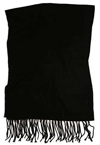 Love Lakeside-Men's Cashmere Feel Winter Solid Color Scarf Black