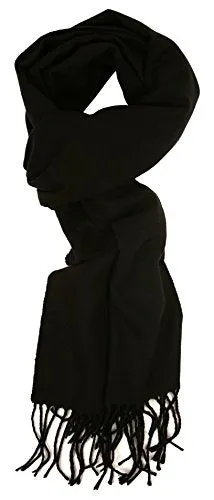Love Lakeside-Men's Cashmere Feel Winter Solid Color Scarf Black