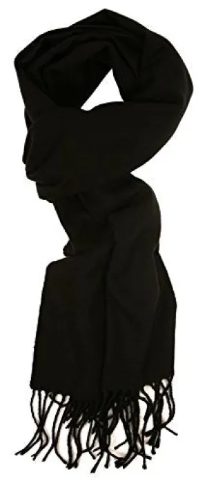 Love Lakeside-Men's Cashmere Feel Winter Solid Color Scarf Black