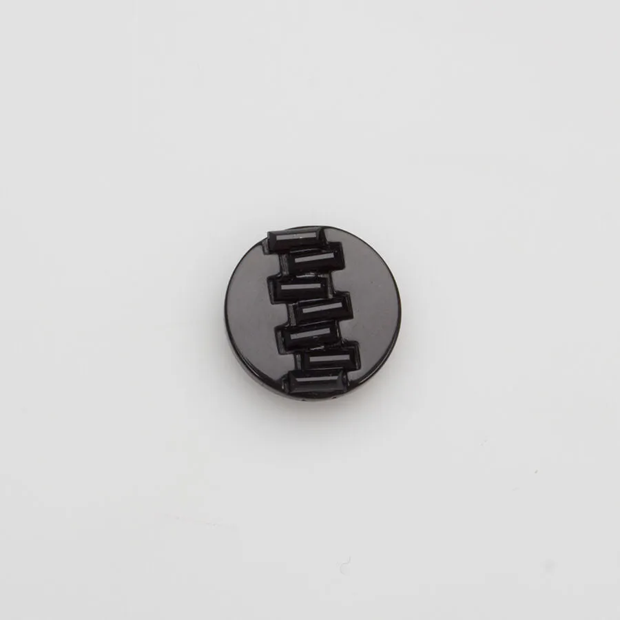 Medium Black Diamanté Button