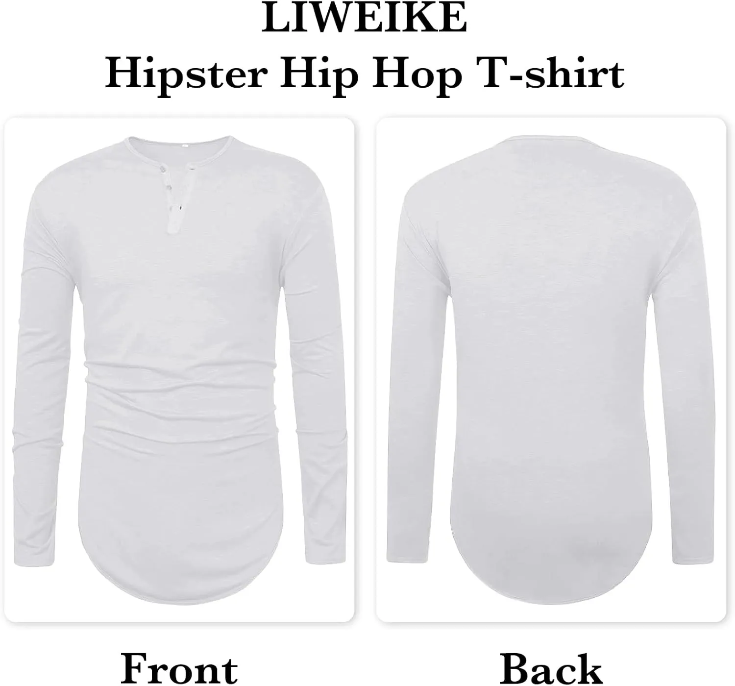 Mens Hipster Hip Hop Longline Crewneck T-Shirt