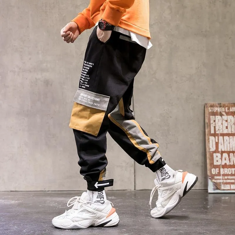 Men's Patchwork Side Pockets Cargo Pants