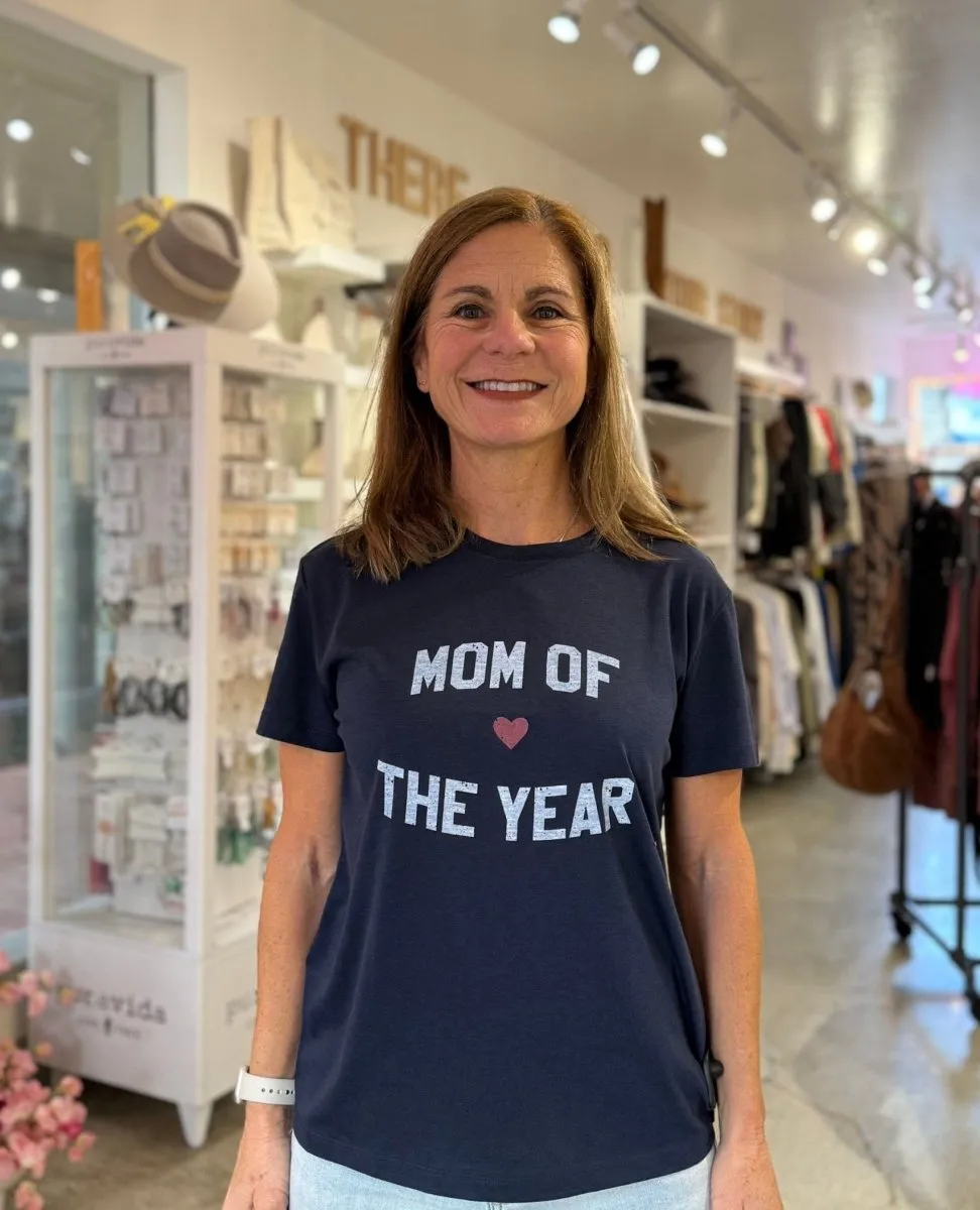 Mom Of The Year Tee Navy