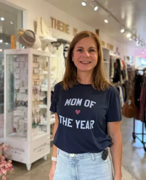 Mom Of The Year Tee Navy
