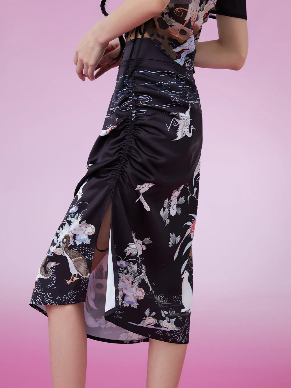 MUKZIN Stunning Vintage Original Skirt Slim Print