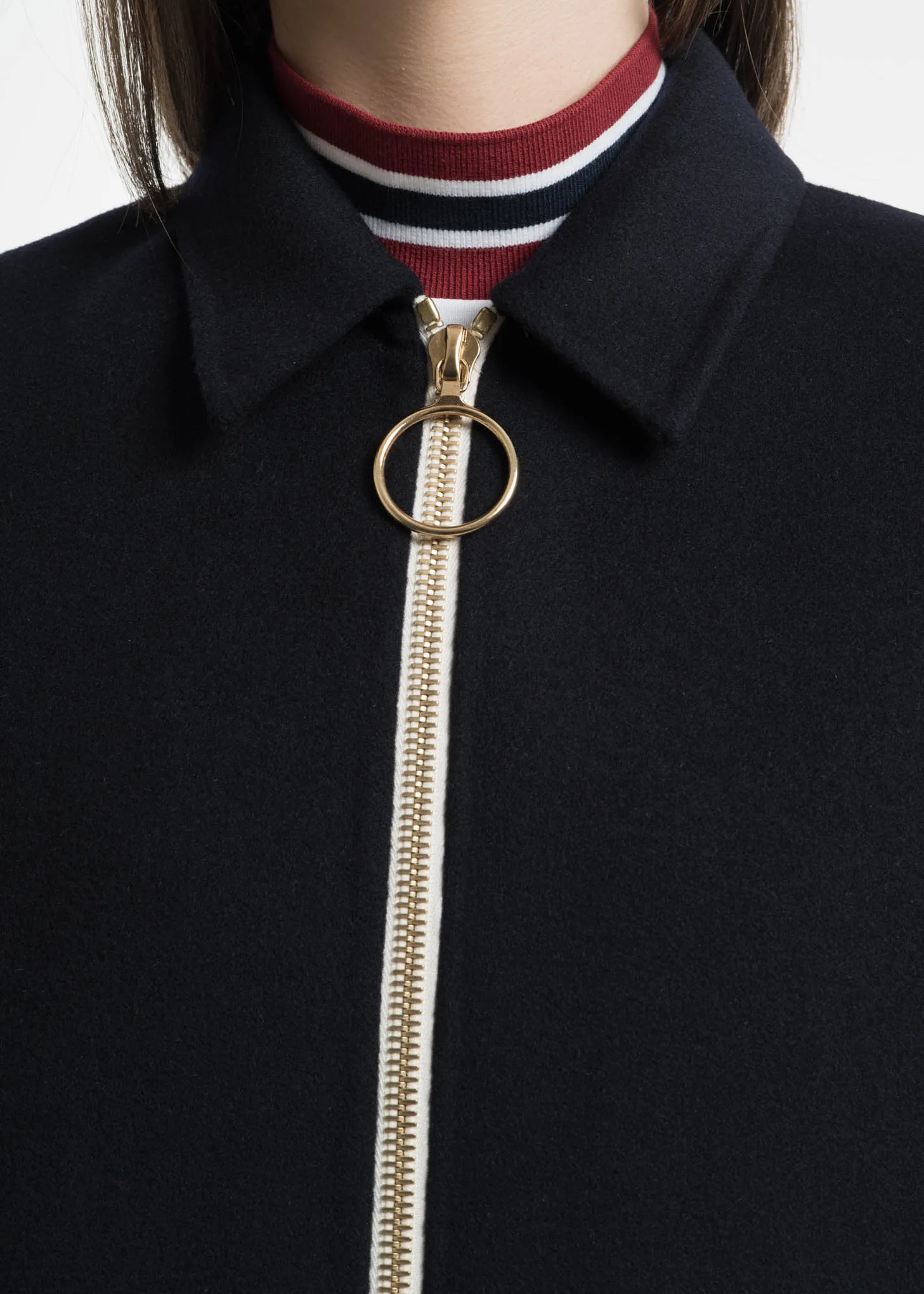 Navy Cashmere Wool Blend Maelis Coat