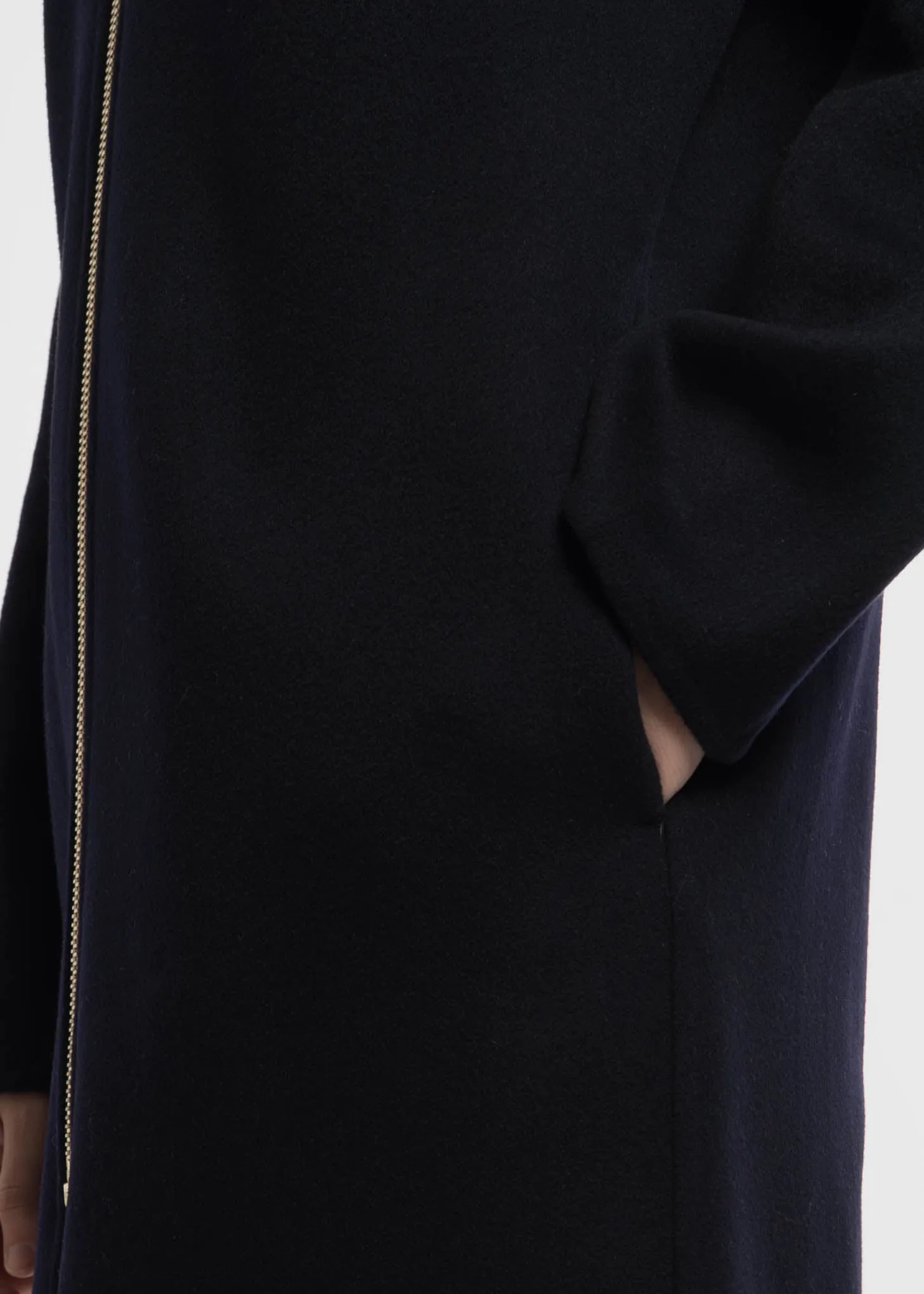 Navy Cashmere Wool Blend Maelis Coat