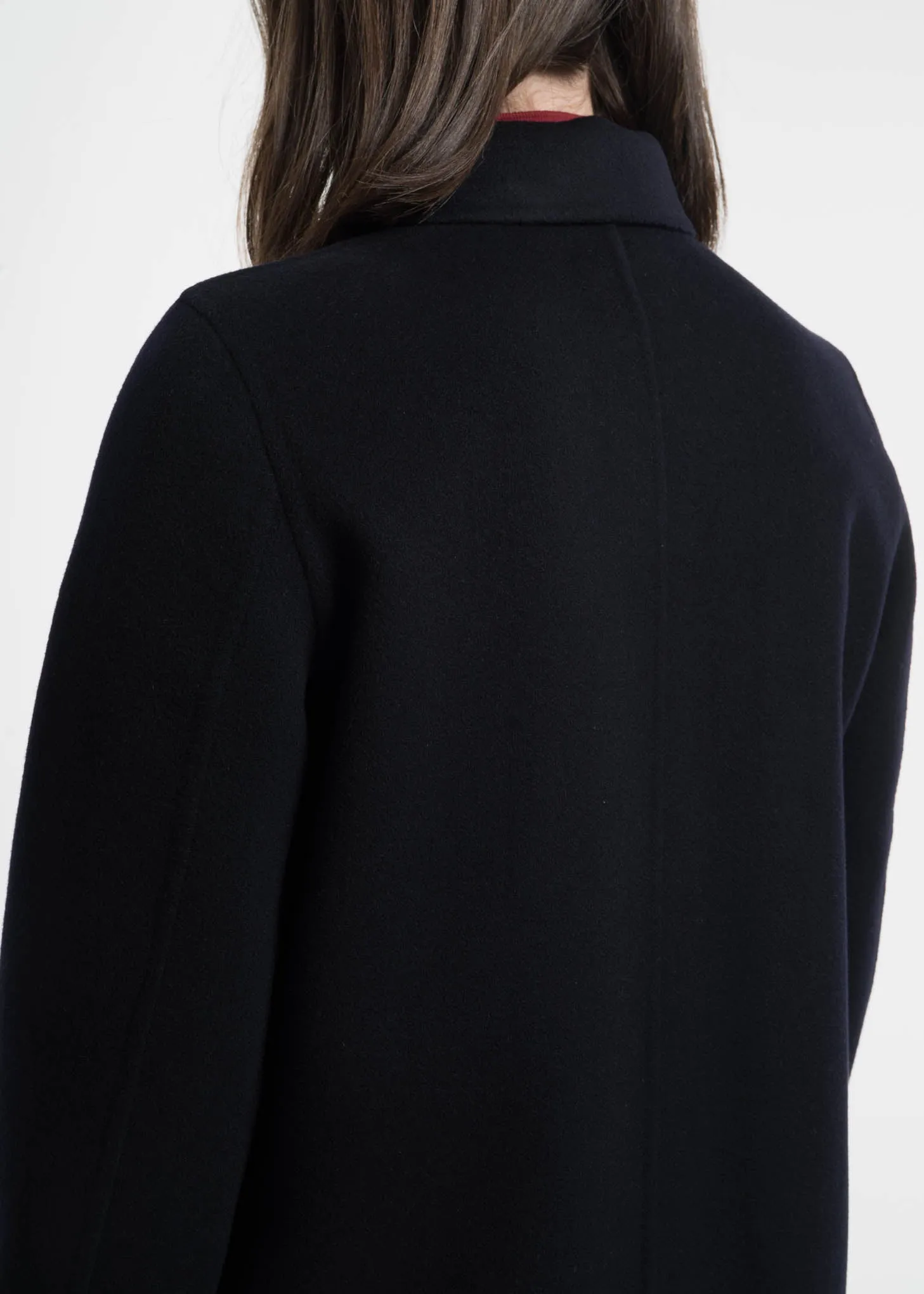 Navy Cashmere Wool Blend Maelis Coat