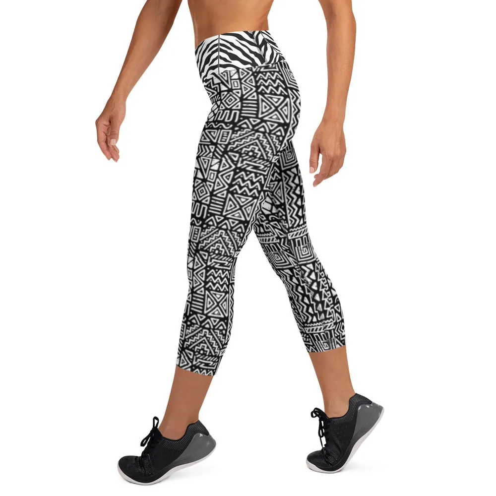 Origen Destination |On-Arrival Point of Origen African Symbol-inspired Yoga Capri Leggings