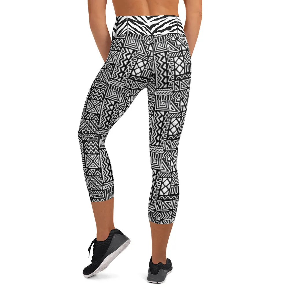Origen Destination |On-Arrival Point of Origen African Symbol-inspired Yoga Capri Leggings