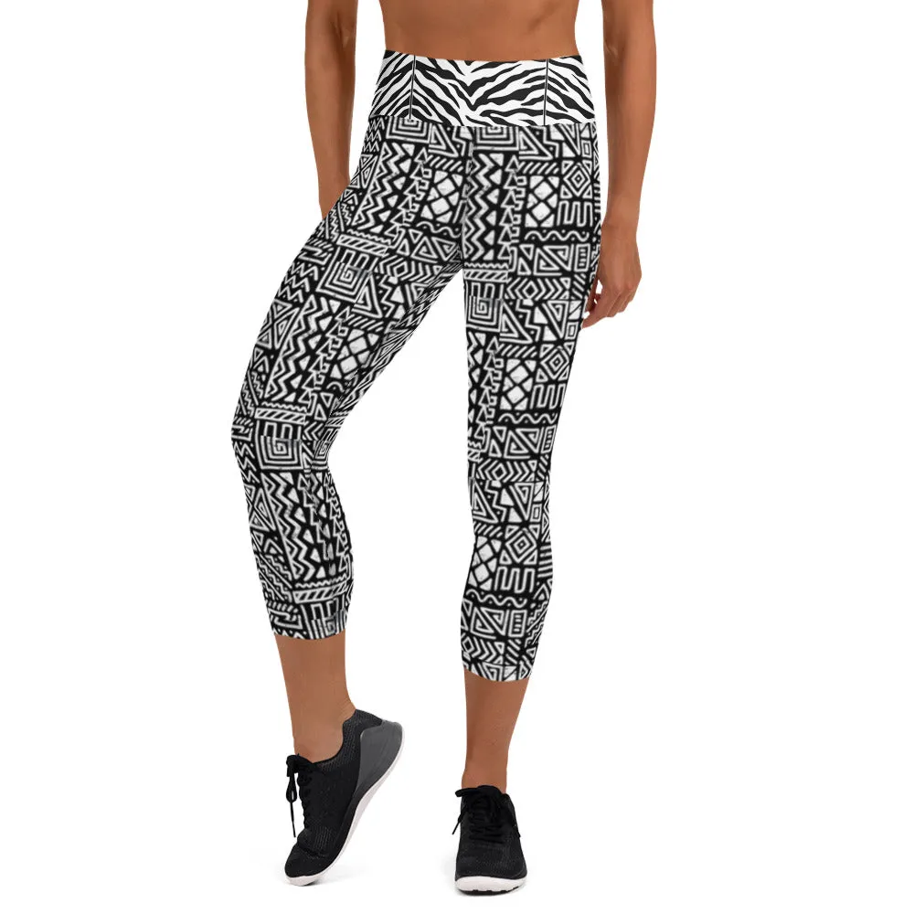 Origen Destination |On-Arrival Point of Origen African Symbol-inspired Yoga Capri Leggings
