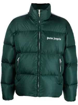 PALM ANGELS Classic Track Down Jacket Green/White