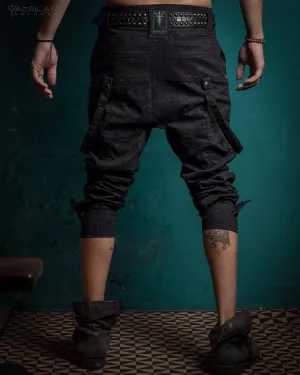 Pants Men Pirate / Cotton Screenprint - Black SHAMANKA