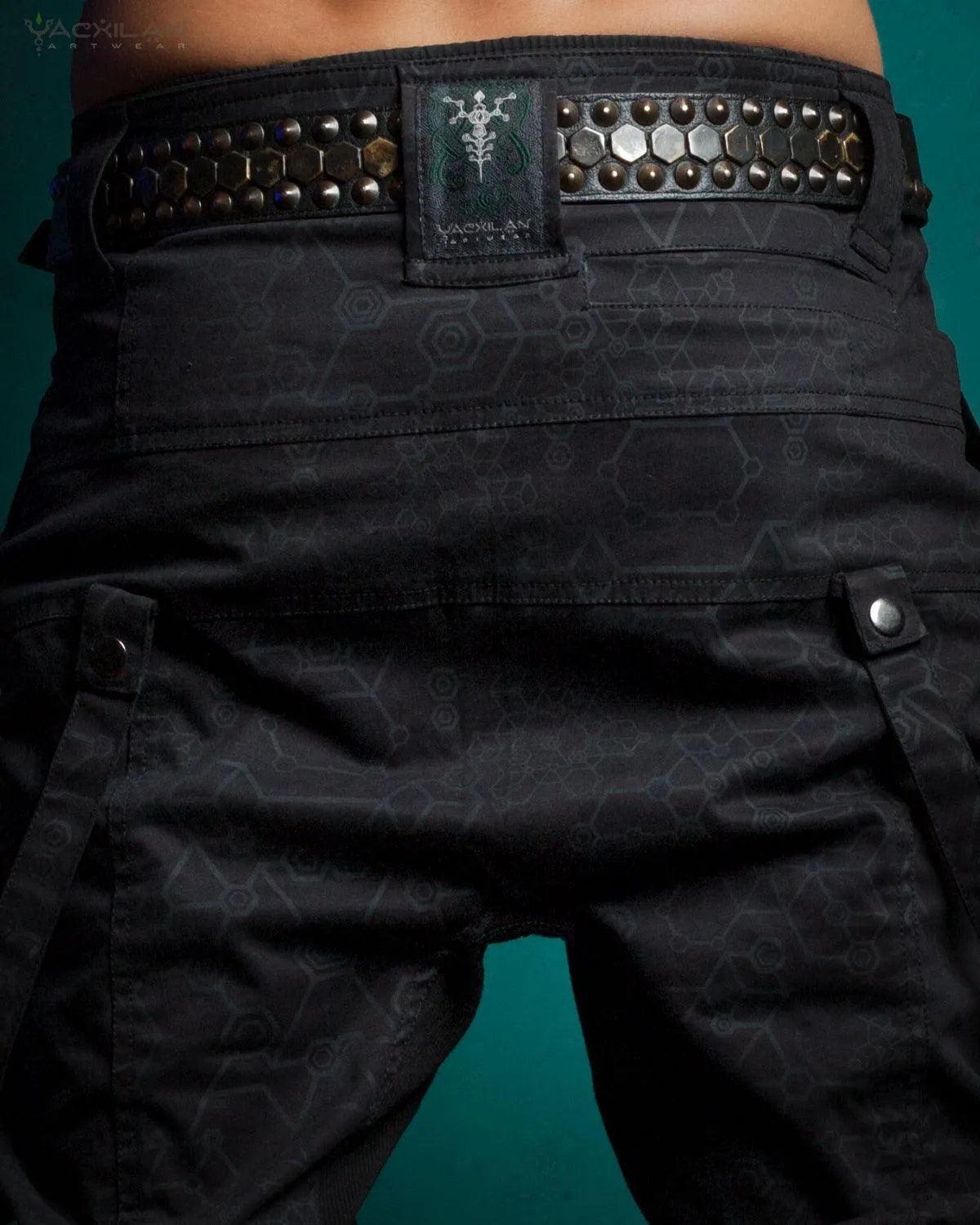Pants Men Pirate / Cotton Screenprint - Black SHAMANKA