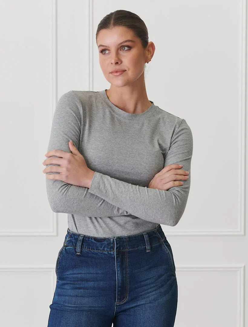 Paris Long Sleeve Classic Tee Grey
