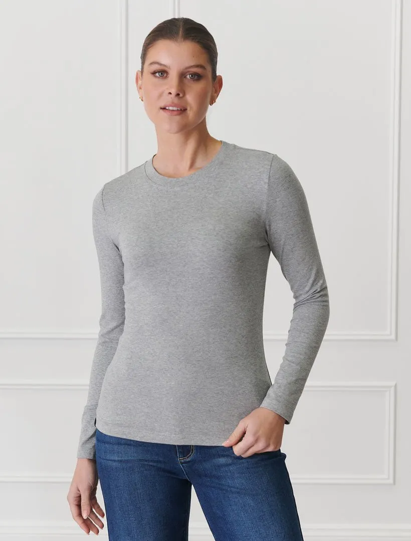 Paris Long Sleeve Classic Tee Grey