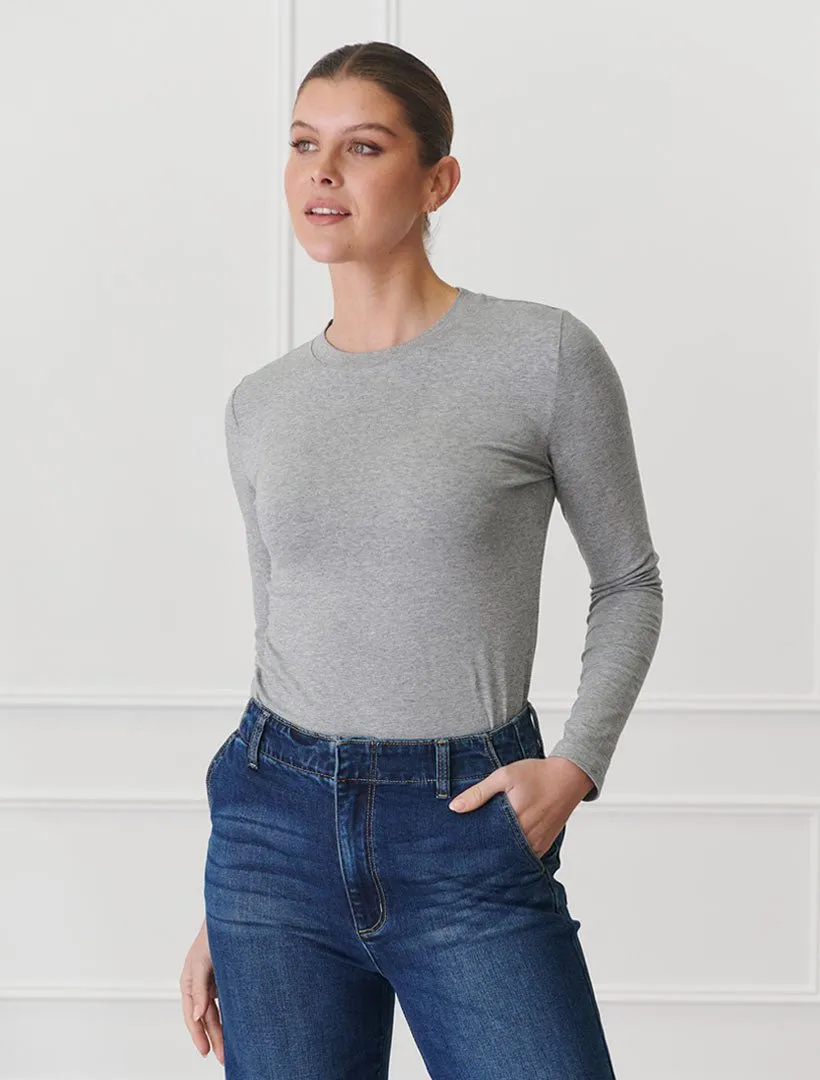 Paris Long Sleeve Classic Tee Grey