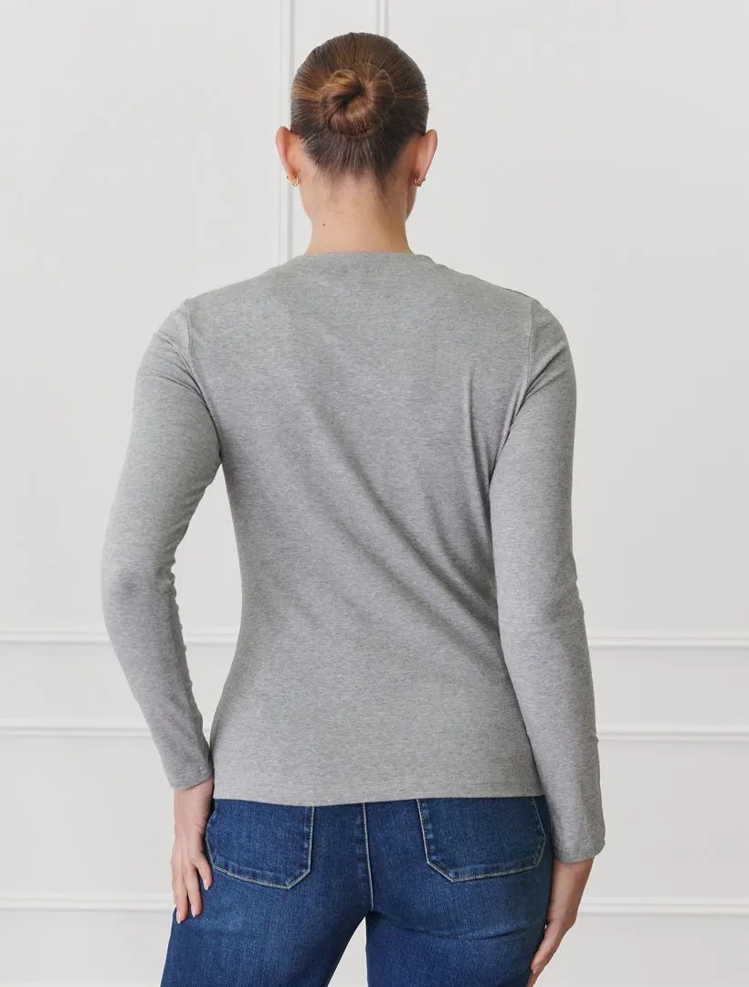 Paris Long Sleeve Classic Tee Grey