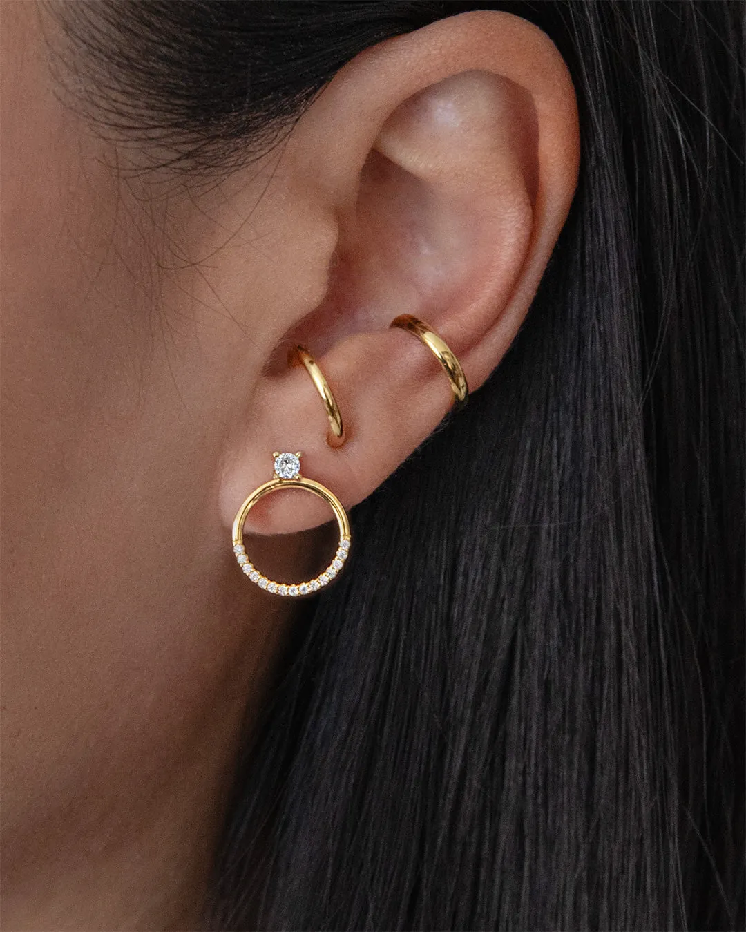 Pavé Circle Hoop Ear Jackets