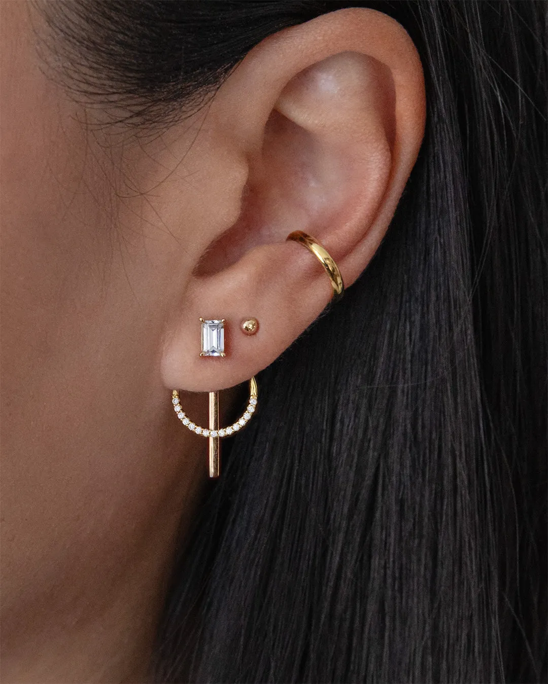 Pavé Circle Hoop Ear Jackets