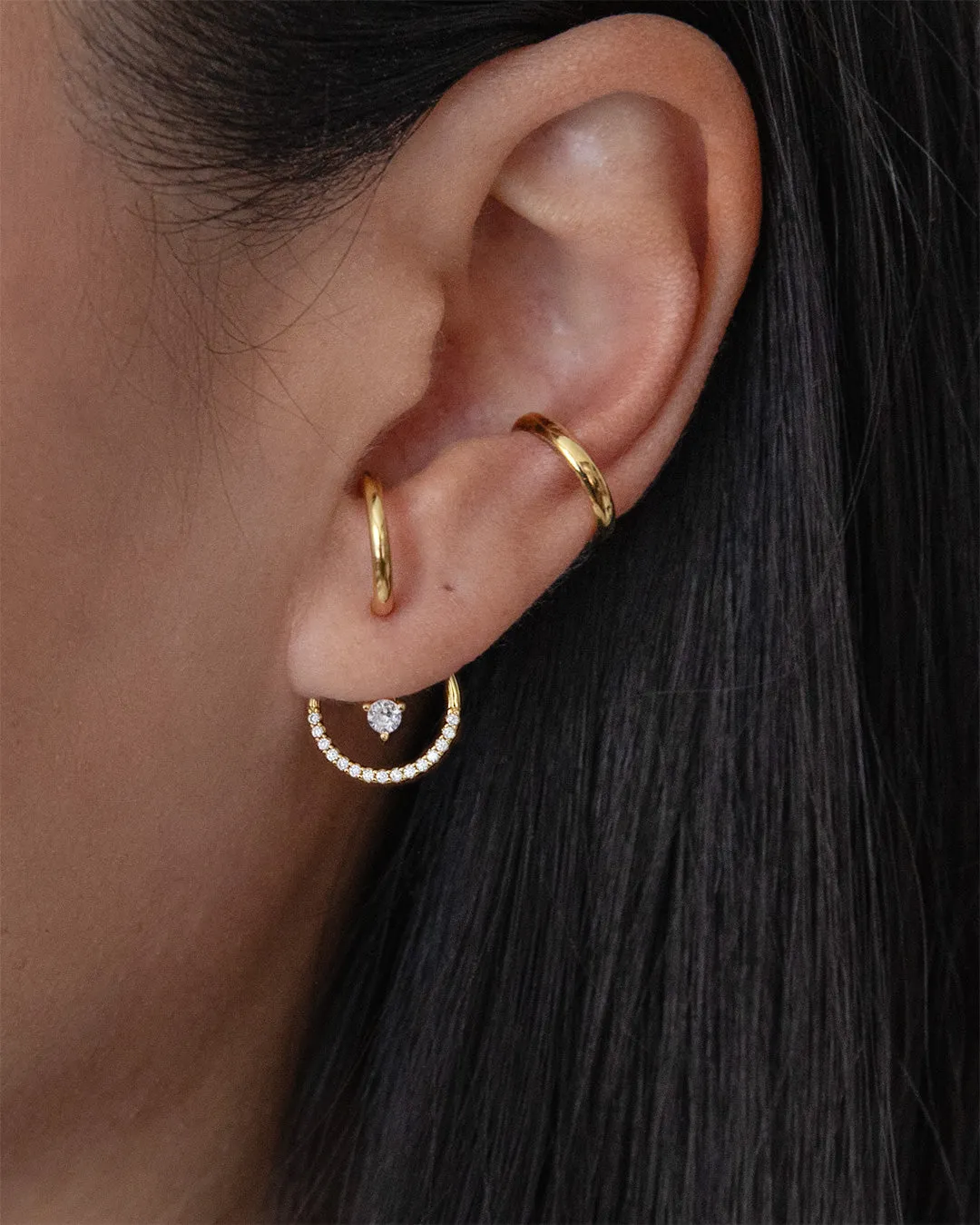 Pavé Circle Hoop Ear Jackets