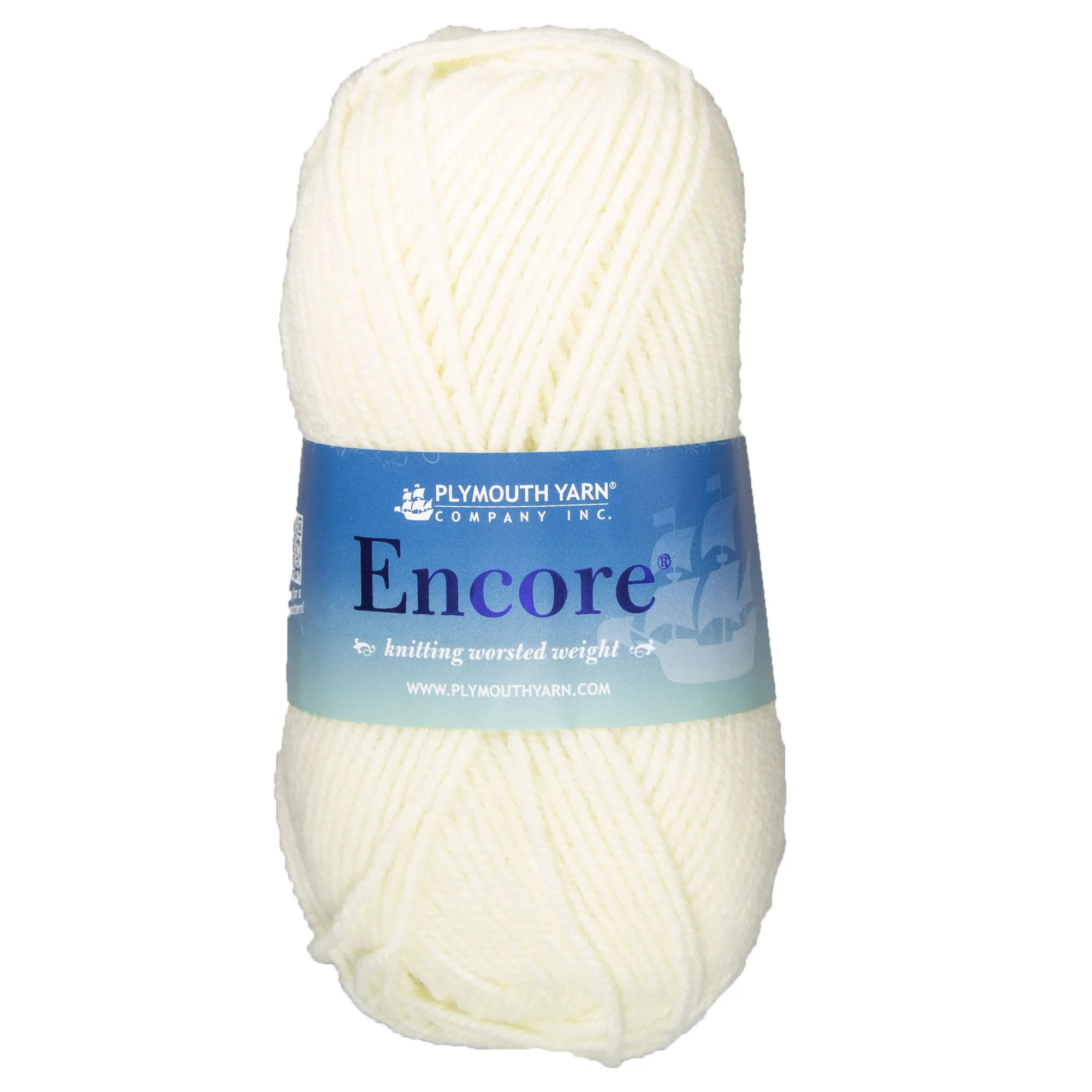 Plymouth Yarn Encore Worsted Yarn - 0146 Winter White