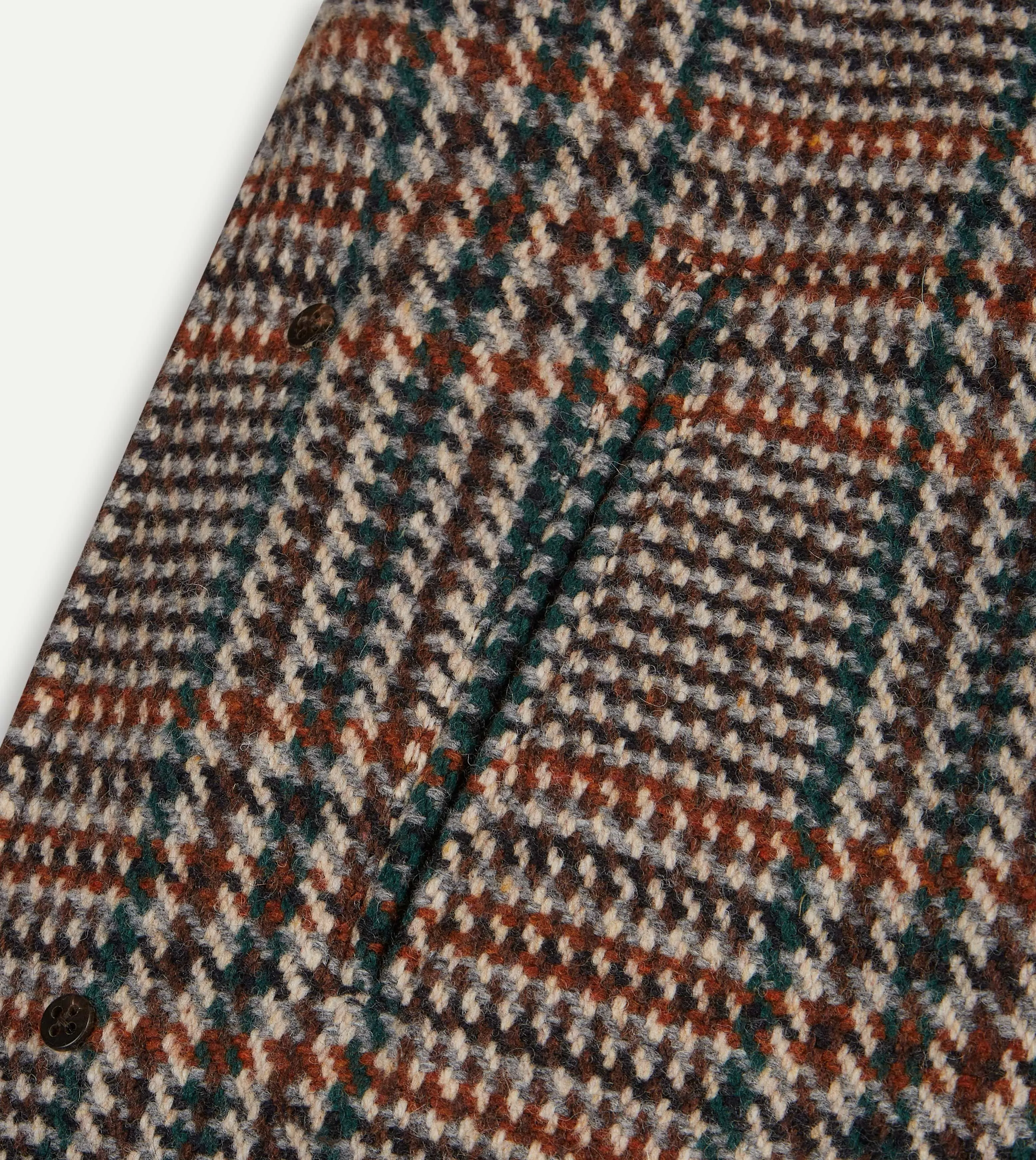 Premium Wool Raglan Coat in Prince of Wales Check Pattern