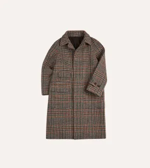 Premium Wool Raglan Coat in Prince of Wales Check Pattern