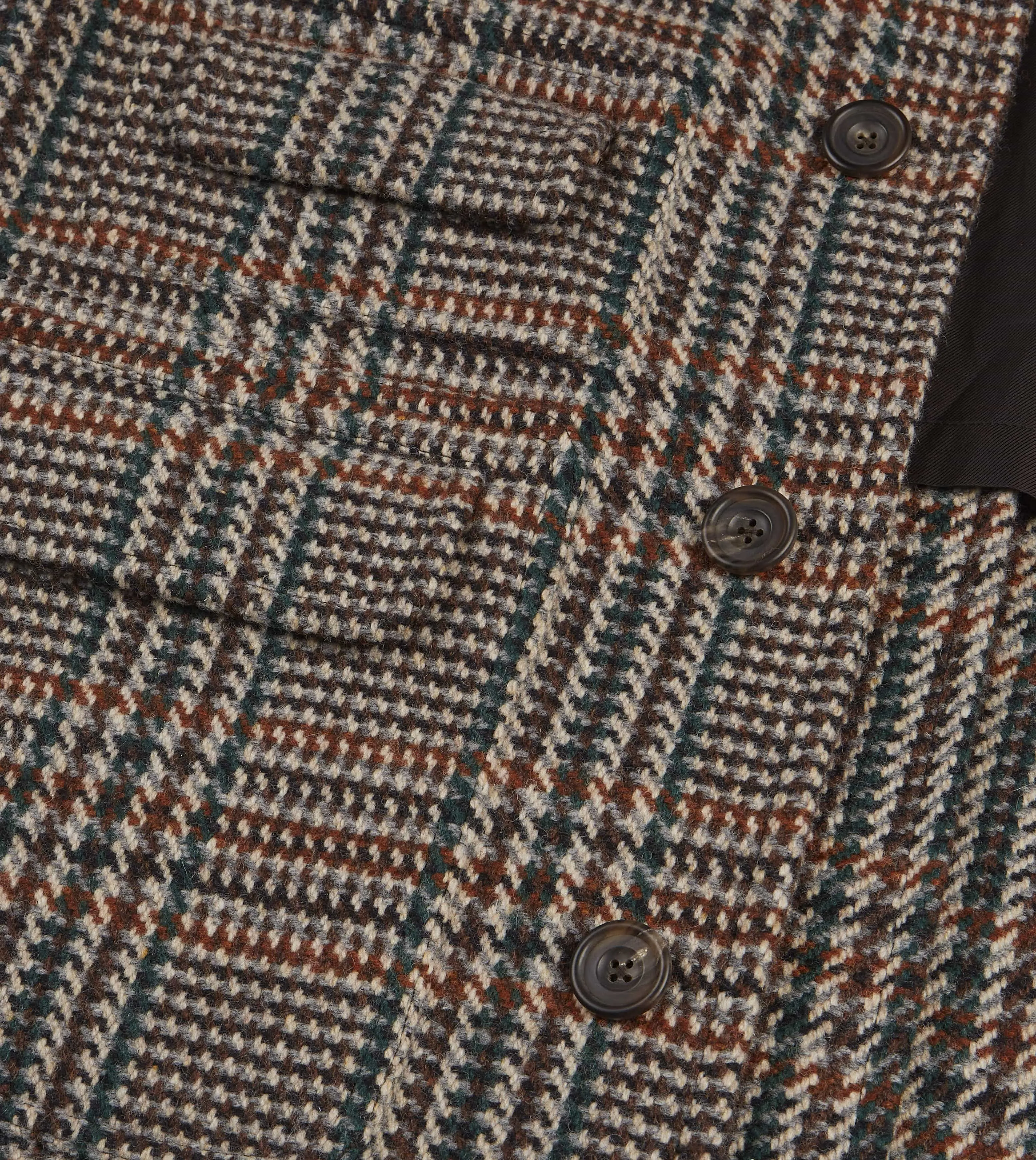 Premium Wool Raglan Coat in Prince of Wales Check Pattern
