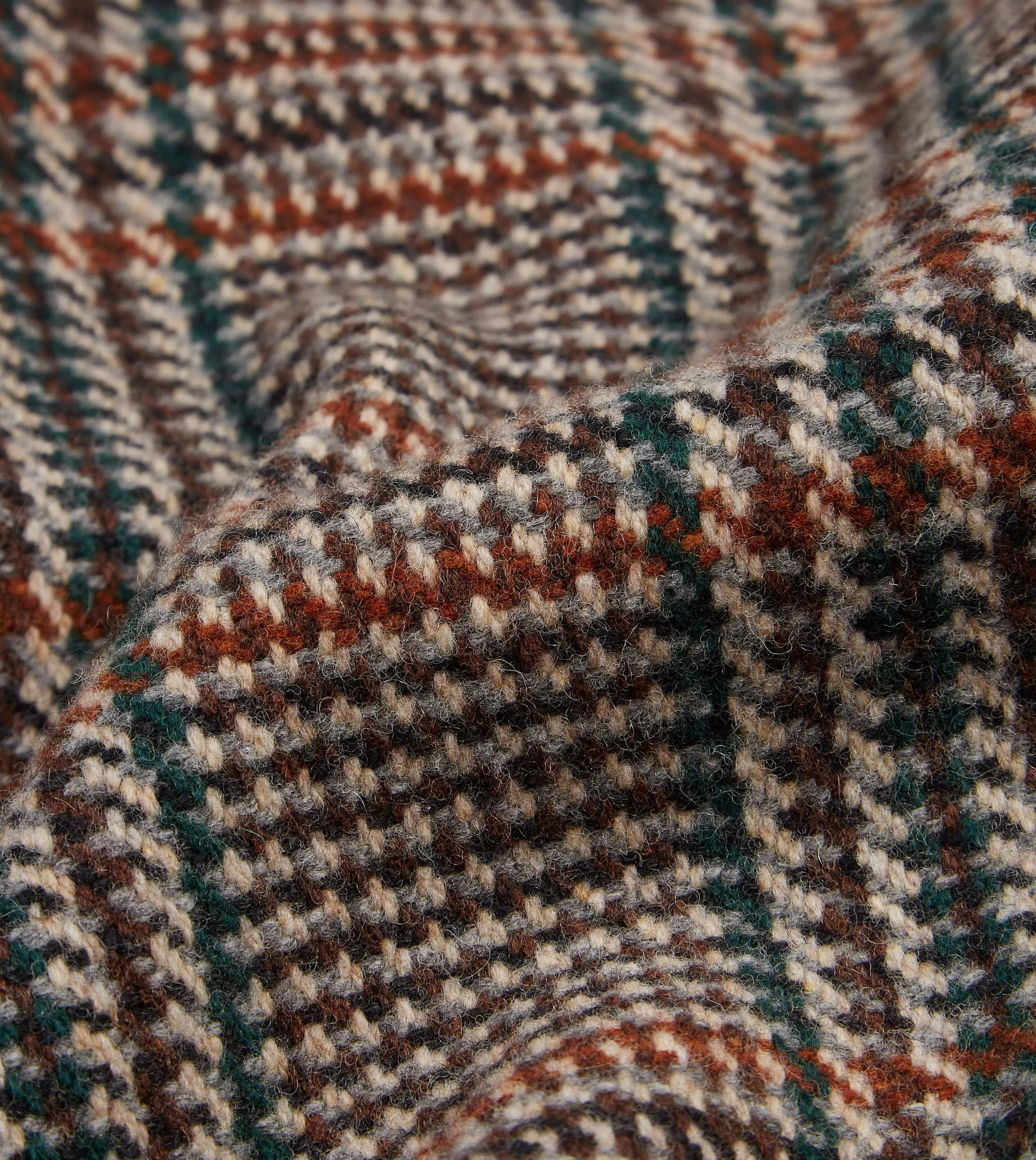 Premium Wool Raglan Coat in Prince of Wales Check Pattern