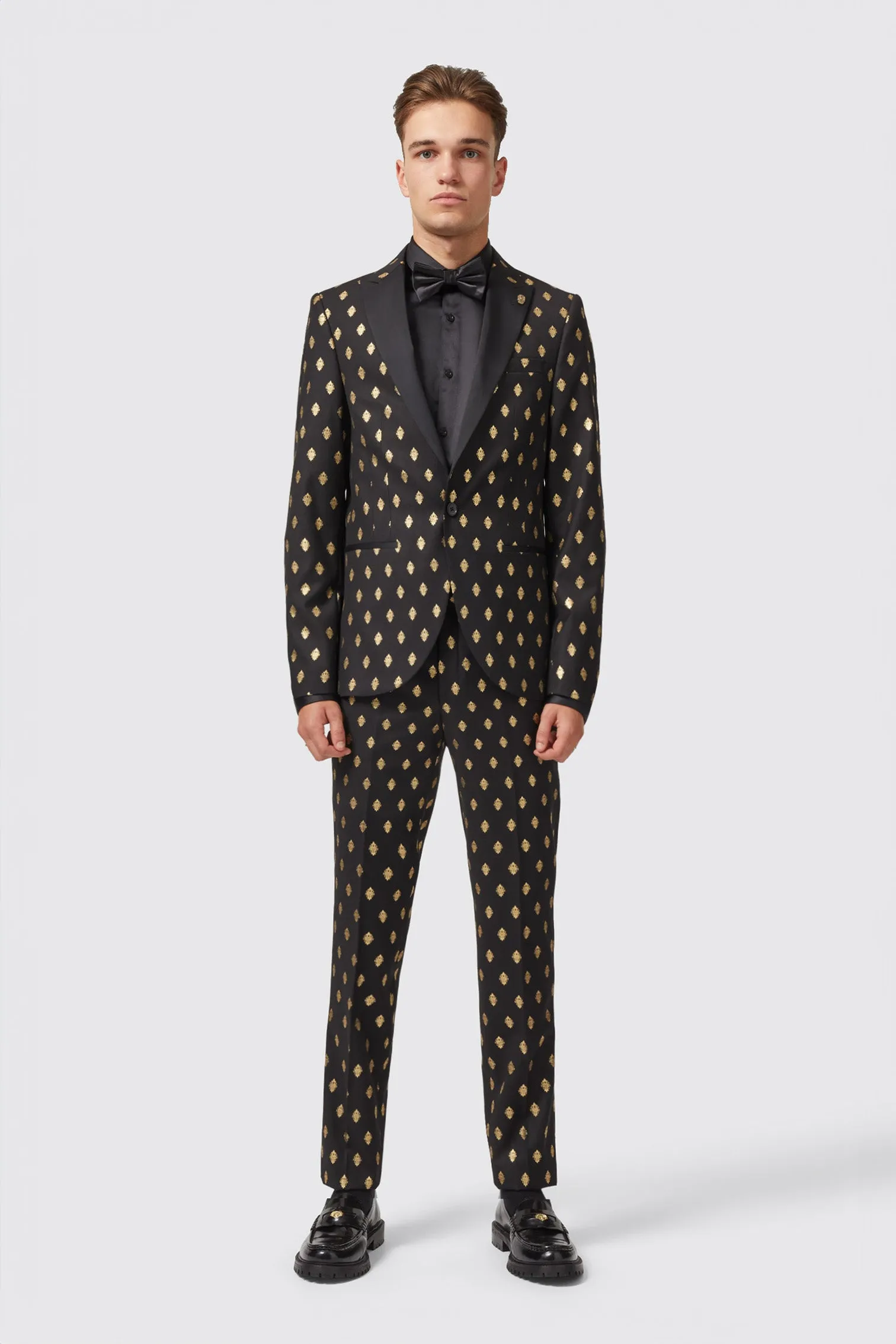 Puccini Slim Fit Black and Gold Suit - ARCHIVE