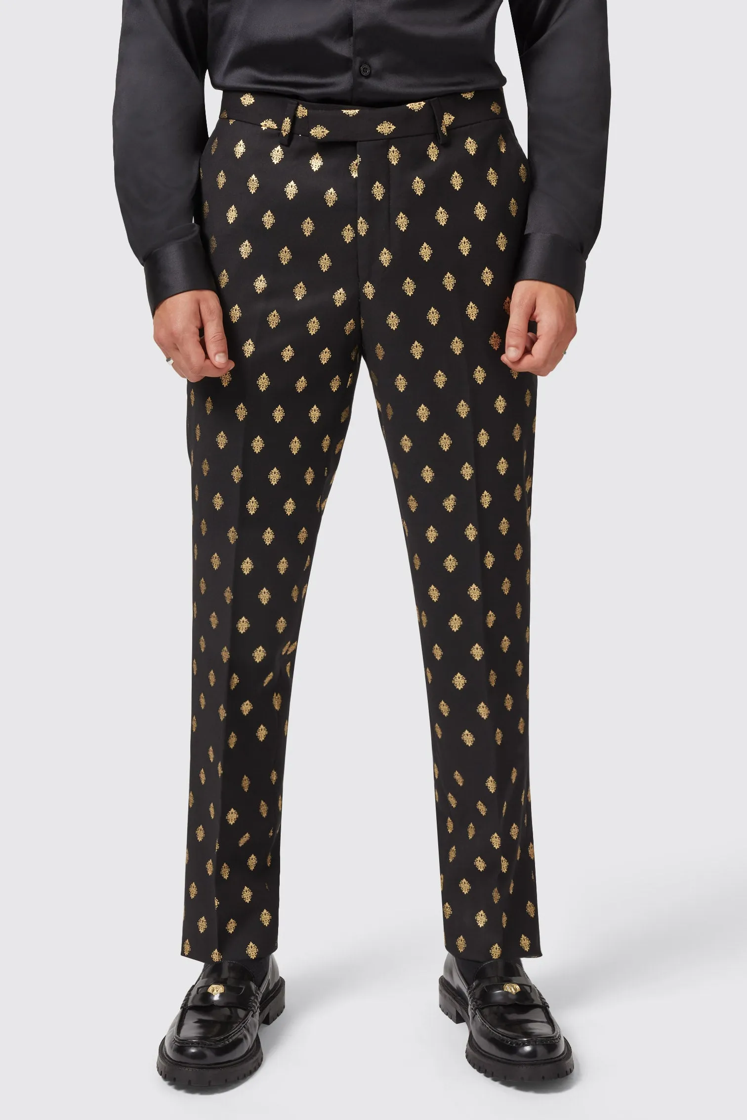 Puccini Slim Fit Black and Gold Suit - ARCHIVE