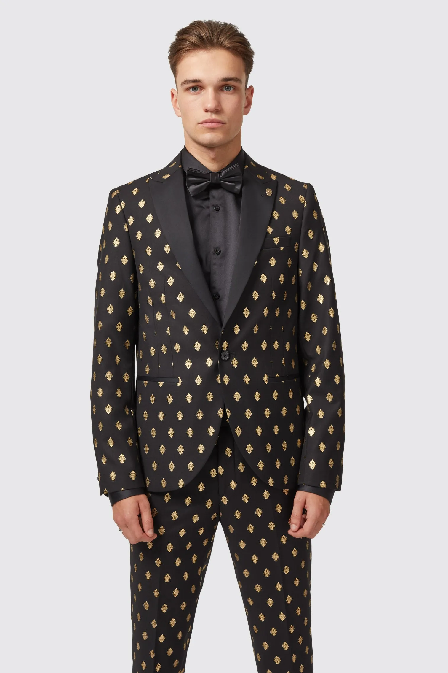 Puccini Slim Fit Black and Gold Suit - ARCHIVE