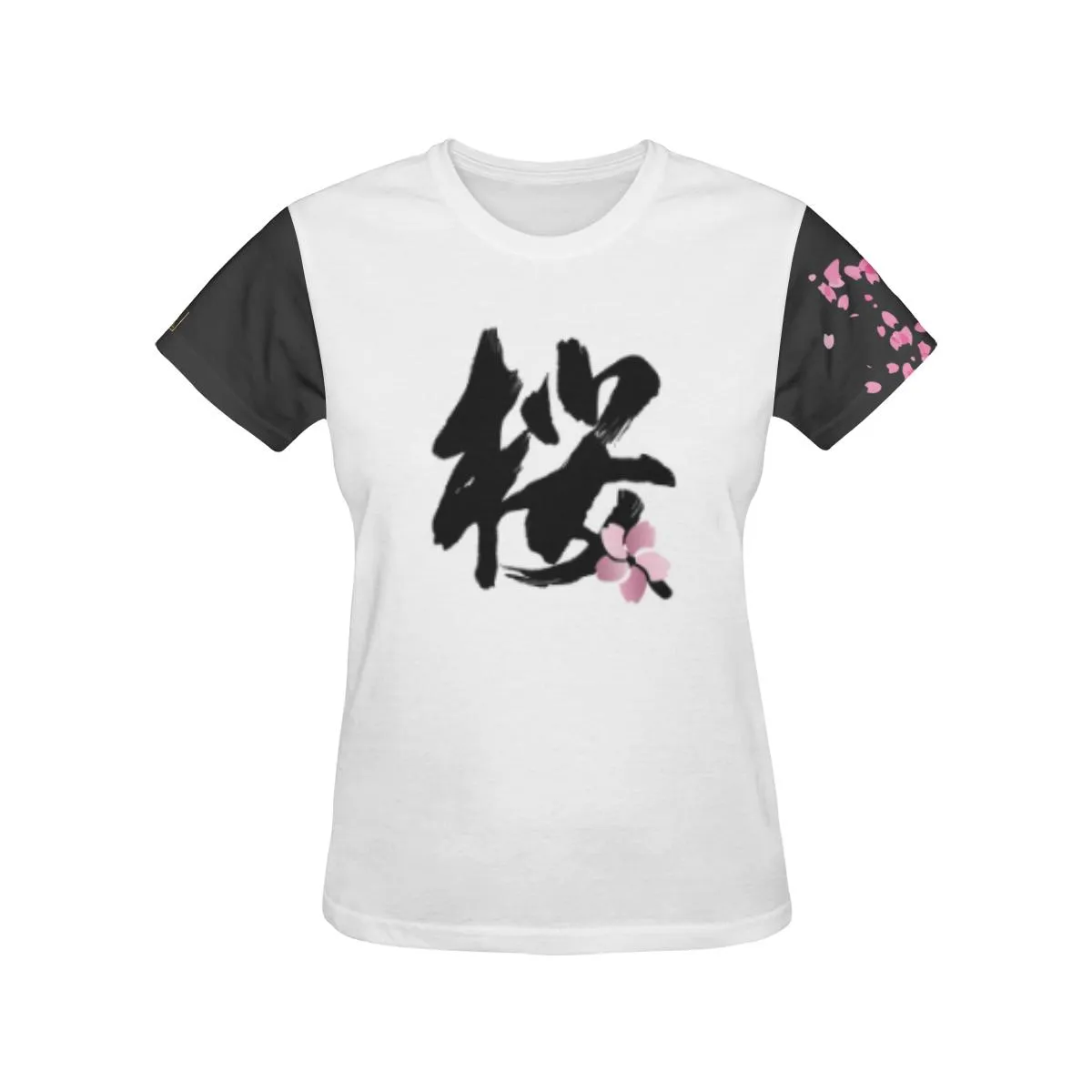 "Sakura" Kanji All Over Print T-Shirt - Womens