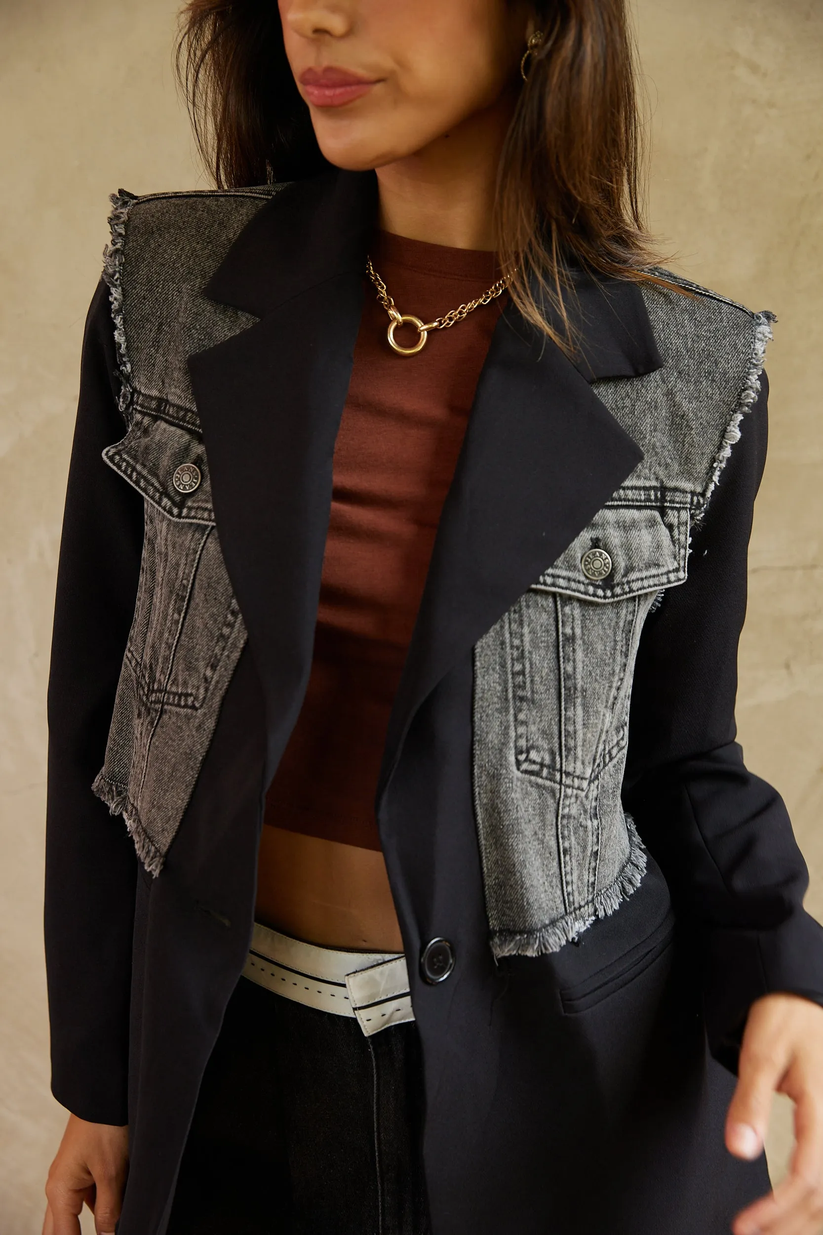 SALE - Teddy Layered Look Blazer