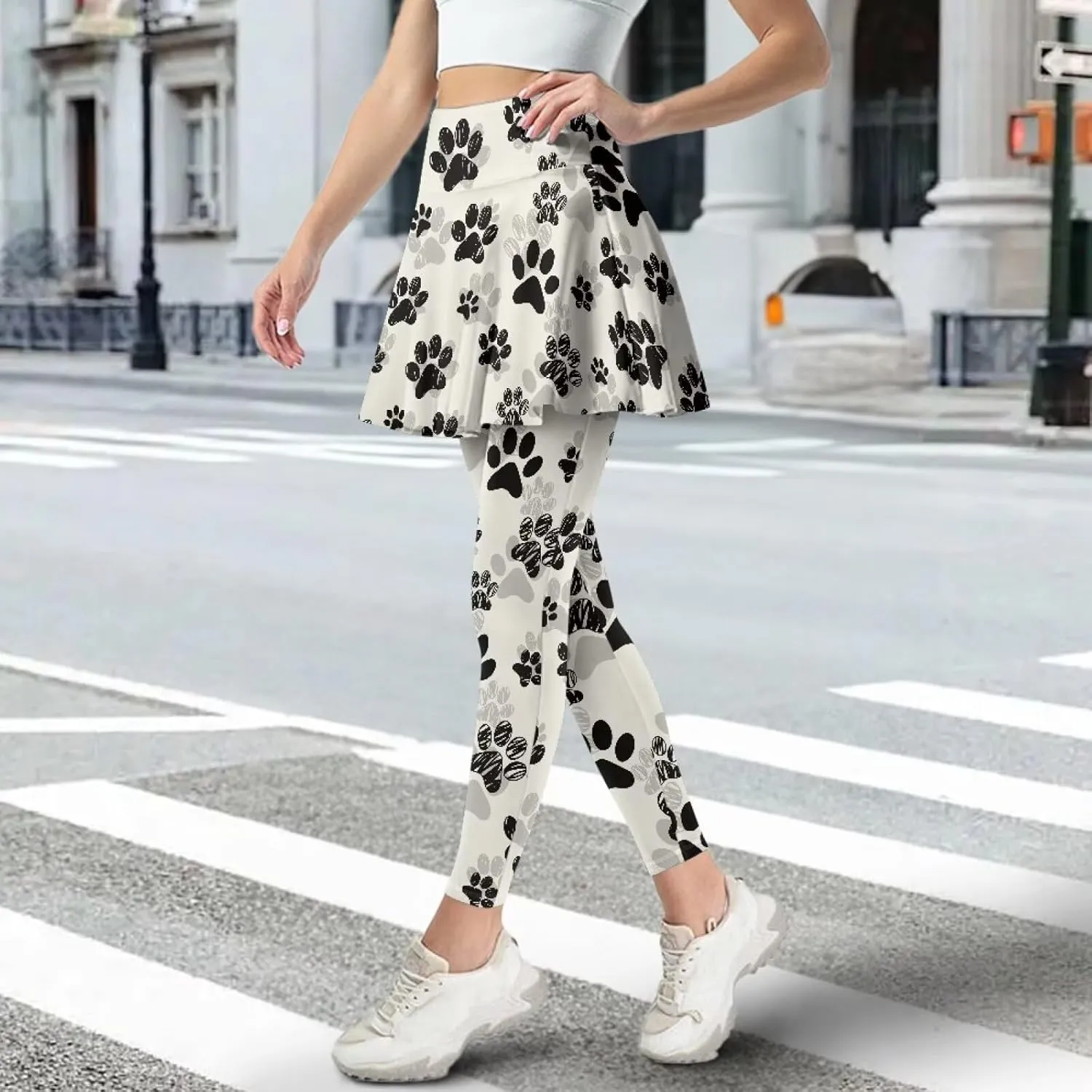 Skirted Leggings for Women High Waisted Tummy Control Skirted Tights Stretchy Breathable Tennis Pickleball Outfits