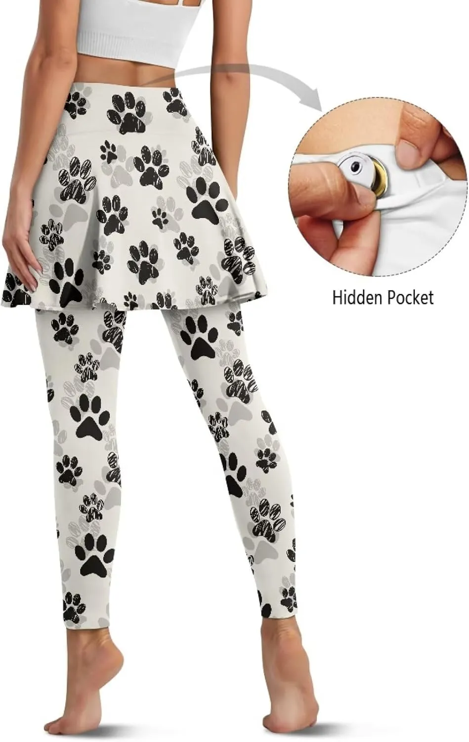 Skirted Leggings for Women High Waisted Tummy Control Skirted Tights Stretchy Breathable Tennis Pickleball Outfits