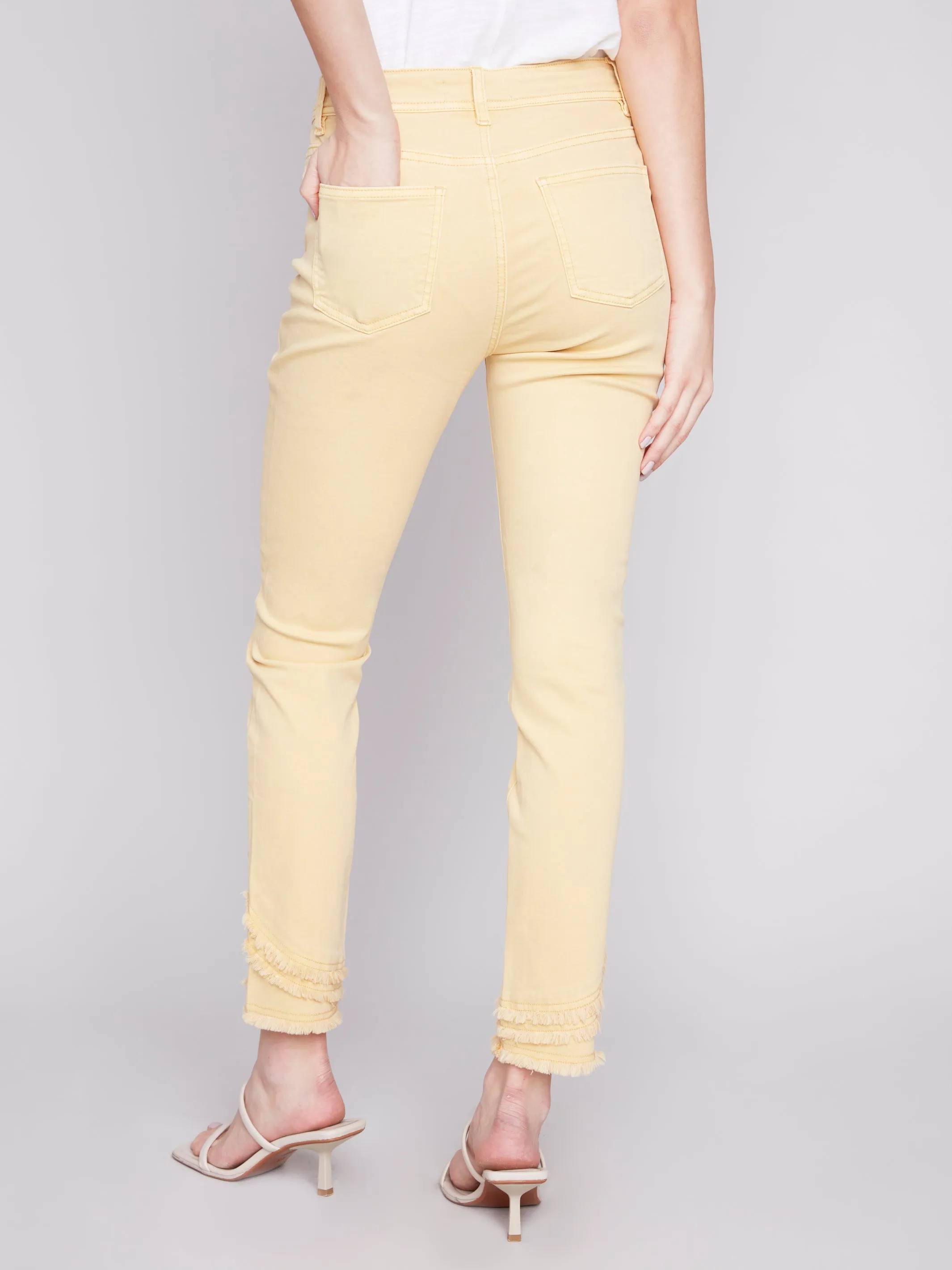 Slant Fringe Ankle Pant