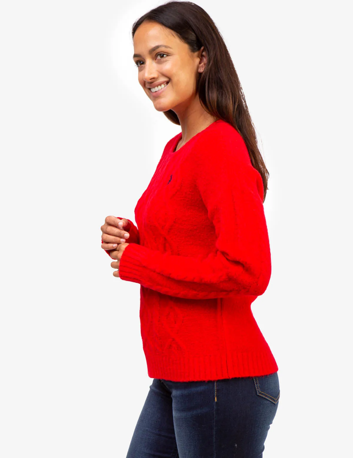 SOFT CABLE CREW NECK SWEATER